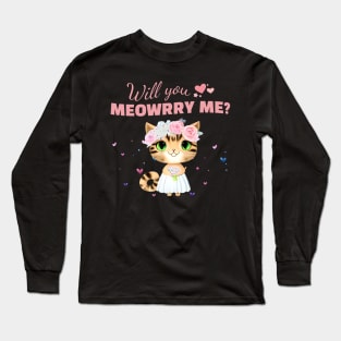 Funny Cat Bride Long Sleeve T-Shirt